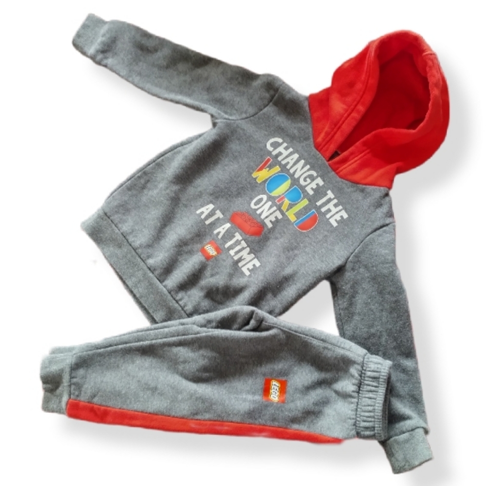 Lego Hoodie and Sweats outfit 3T Red and Grey
